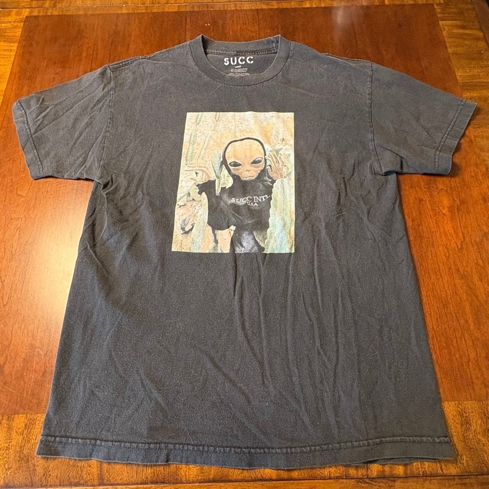 Succ Lil Mayo Alien Graphic T-Shirt Black Size Large